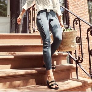 Athleta Delancey Moto Tights leggings Small gray blue